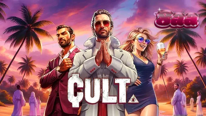 Interface do jogo de slot Cult com símbolos místicos e atmosfera sombria